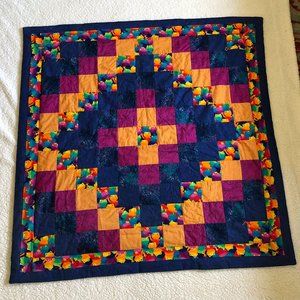 Handmade, 2-sided baby quilt (frog theme)